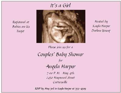 photo custom baby shower girl invitations