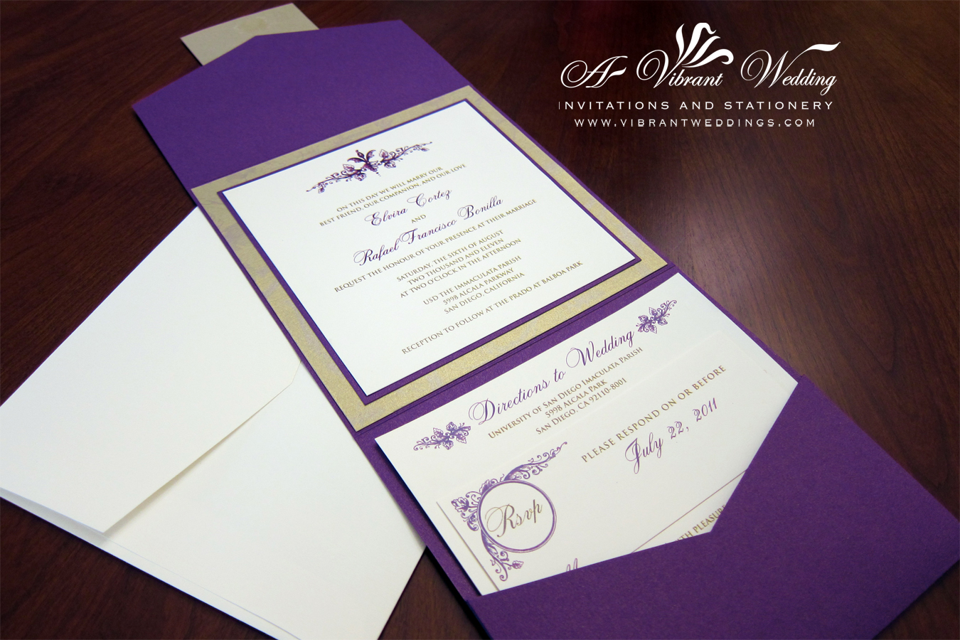 Royalty and Elegant Purple Wedding Invitations  Wedding invitations 
